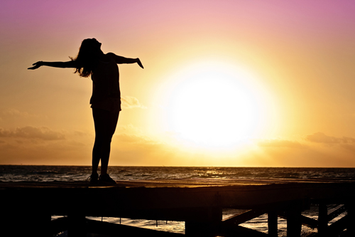 Woman on pier